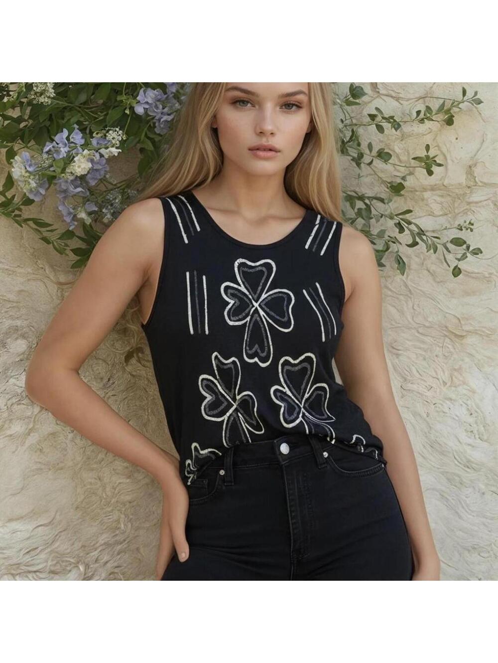 Women's Black Vests-tanks-cami